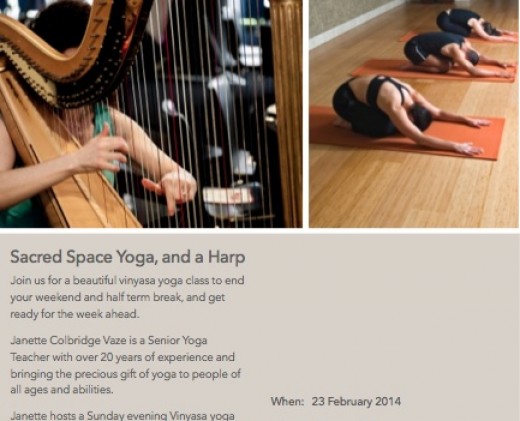 Harp music for vinyasa flow yoga class in Harborne, Birmingham (West Midlands)